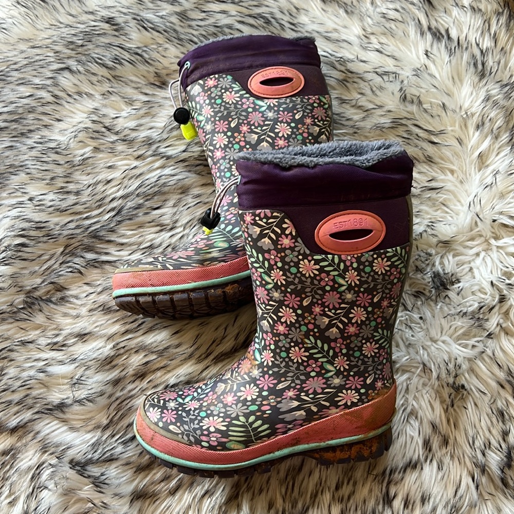Girls Insulated Rain Boots - Size 13/1
